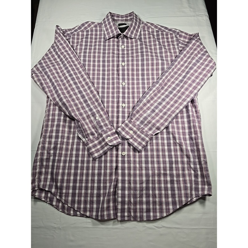 Jos A. Bank Reserve Plaid Dress Shirt Old Money Business Men's Medium